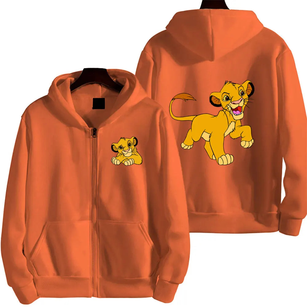 The Lion King Anime Women Zipper Hoodie Jacket Spring Autumn 2024 Fashion Men Sweatshirt Green Couple Oversized Clothes Coats